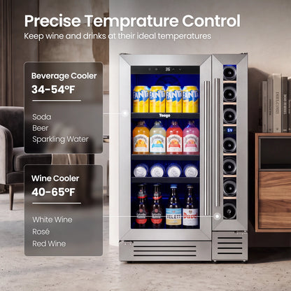Yeego Wine & Beverage Fridge Bundle, 7 Bottles & 100 Cans