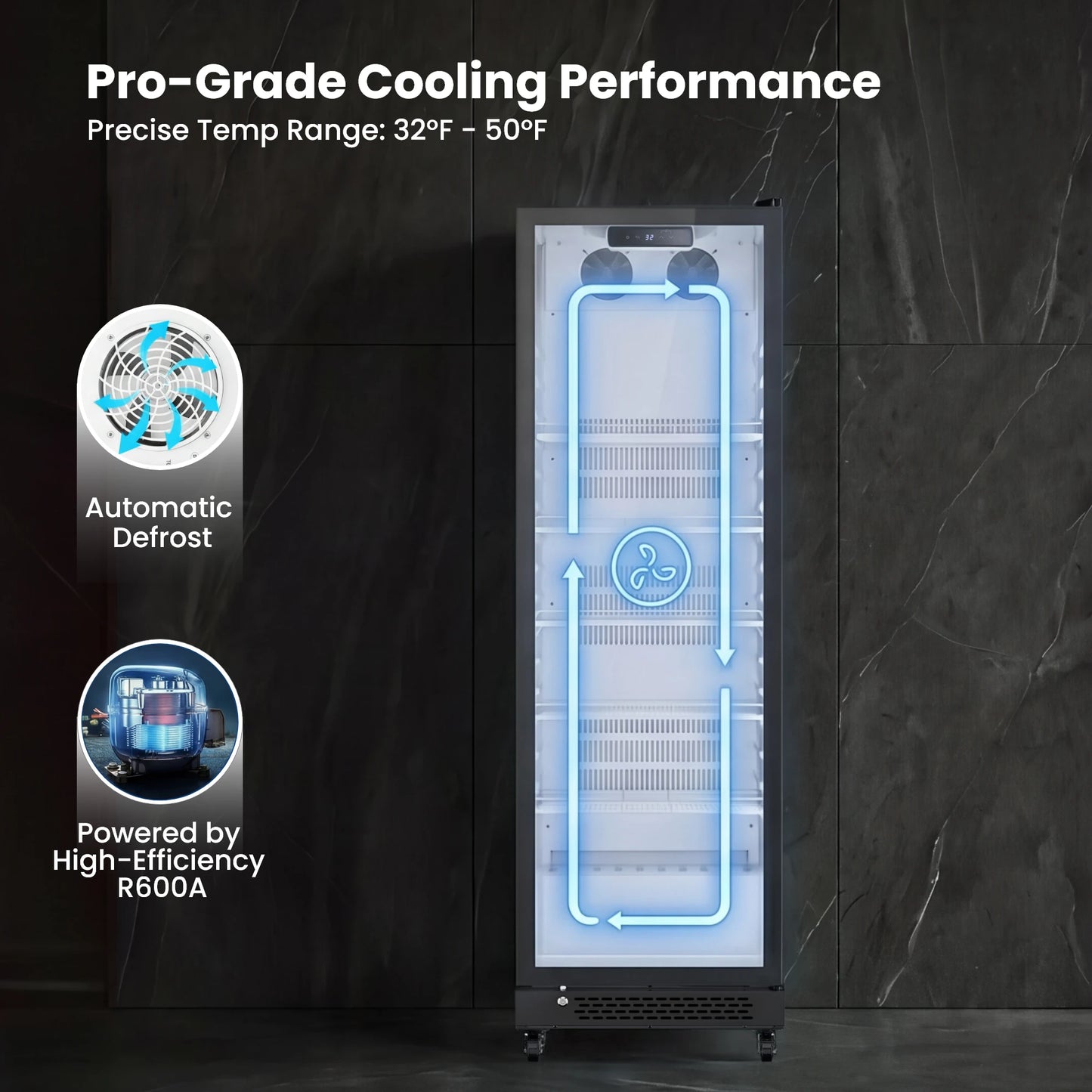 Fan-assisted airflow system designed for consistent cooling throughout the cabinet