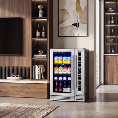 Yeego Wine & Beverage Fridge Bundle, 7 Bottles & 100 Cans