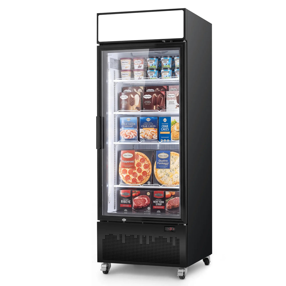 Yeego 18.9 Cu. Ft. Single-Door Commercial Glass Freezer