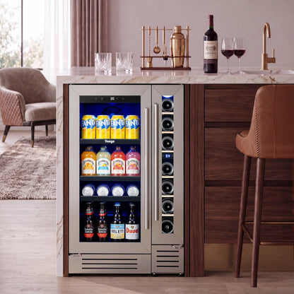 Yeego Wine & Beverage Fridge Bundle, 7 Bottles & 100 Cans