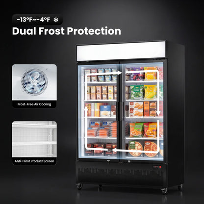 Yeego 41.9 Cu. Ft. 2-Door Commercial Display Freezer