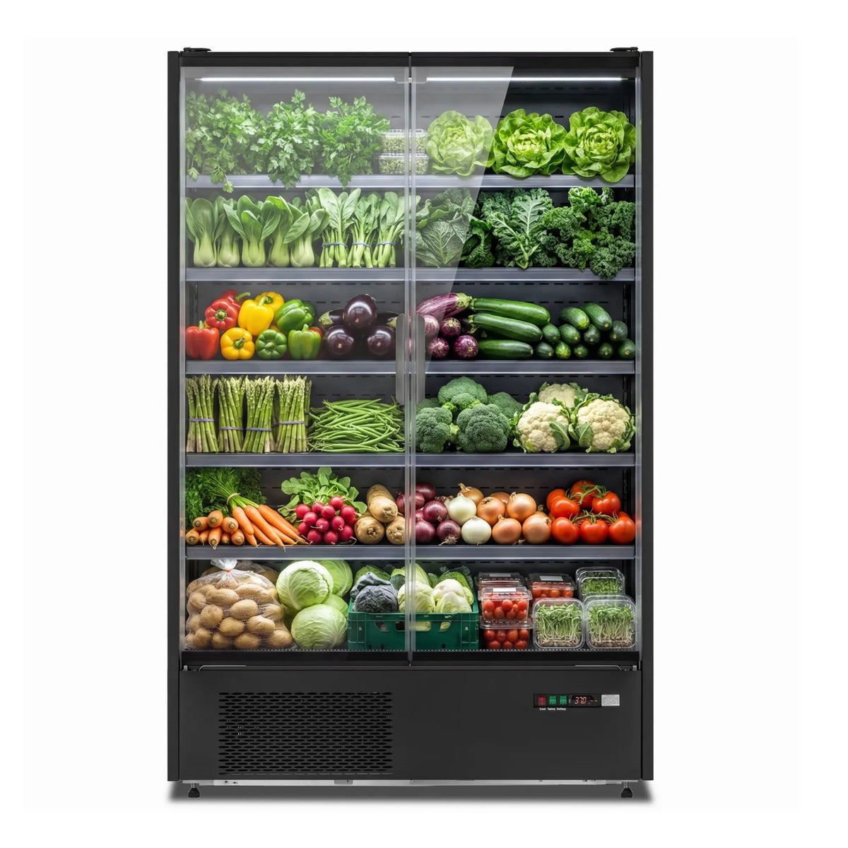 Yeego 45.6 Cu.Ft. 2-Door Open Air Merchandiser Refrigerator