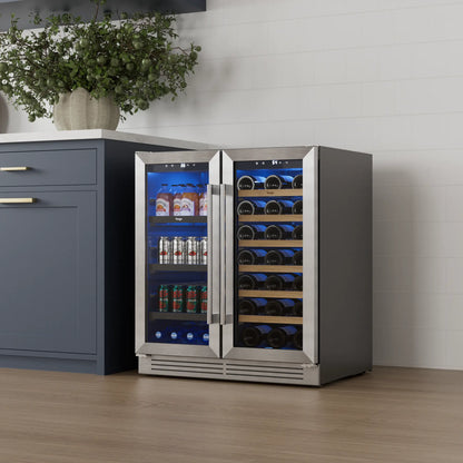 Yeego 30” French Door Wine Beverage Fridge