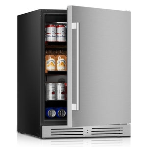 Yeego 24 Inch Beverage Refrigerator, 160-Can Beverage Cooler with Lock