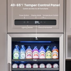 Yeego Beverage Refrigerator - 24 inch 378 Cans Beer Cooler with Glass Door