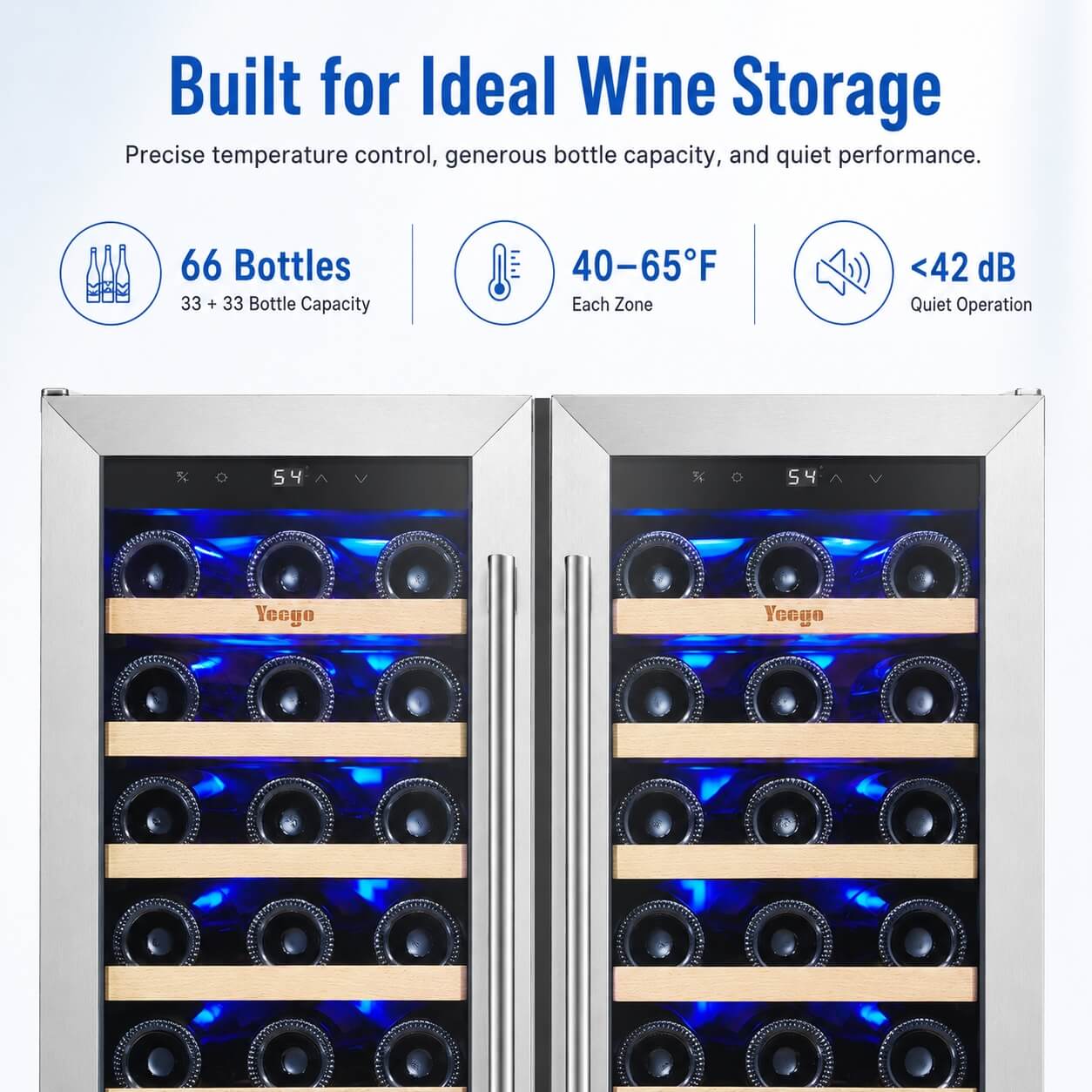 Yeego 30" Wine Fridge Bundle 66 Bottles