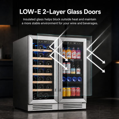 Yeego 30" Wine Beverage Fridge Dual Zone 2 Sets