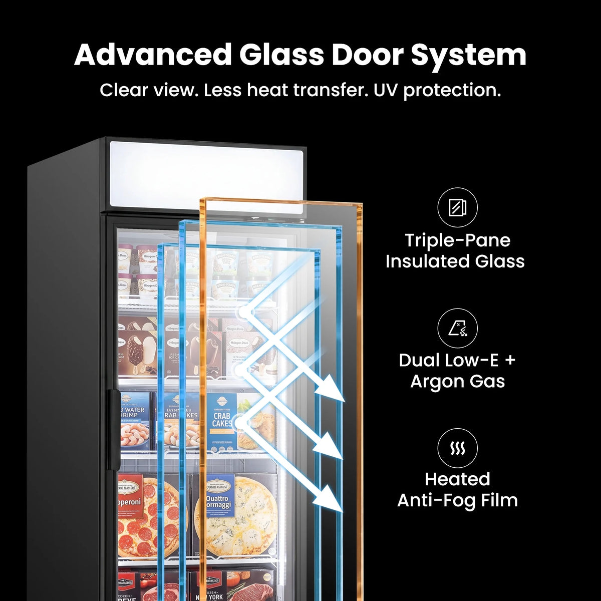 Yeego 18.9 Cu. Ft. Single-Door Commercial Glass Freezer