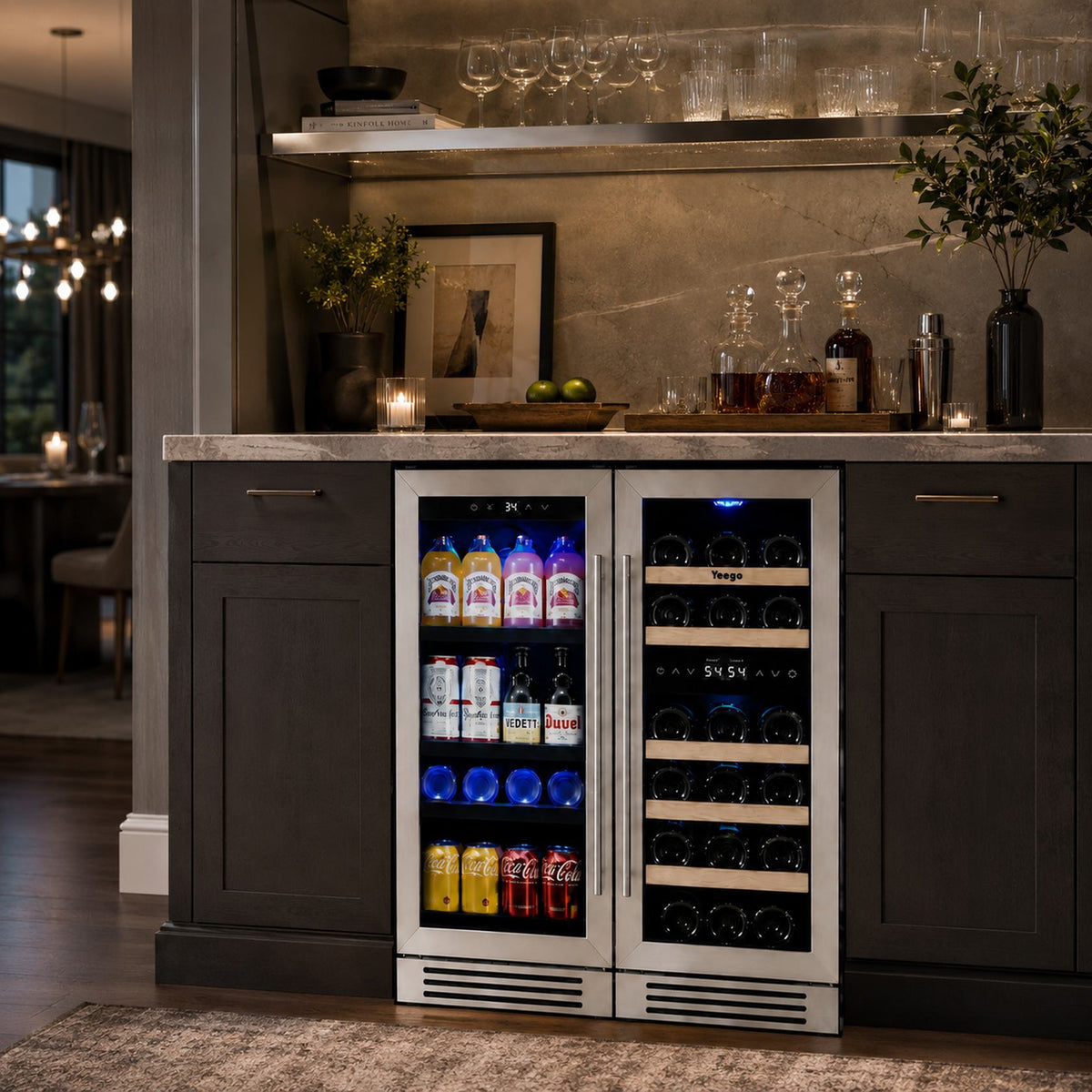 Yeego 30" Wine Beverage Fridge Triple Zone 2 Sets