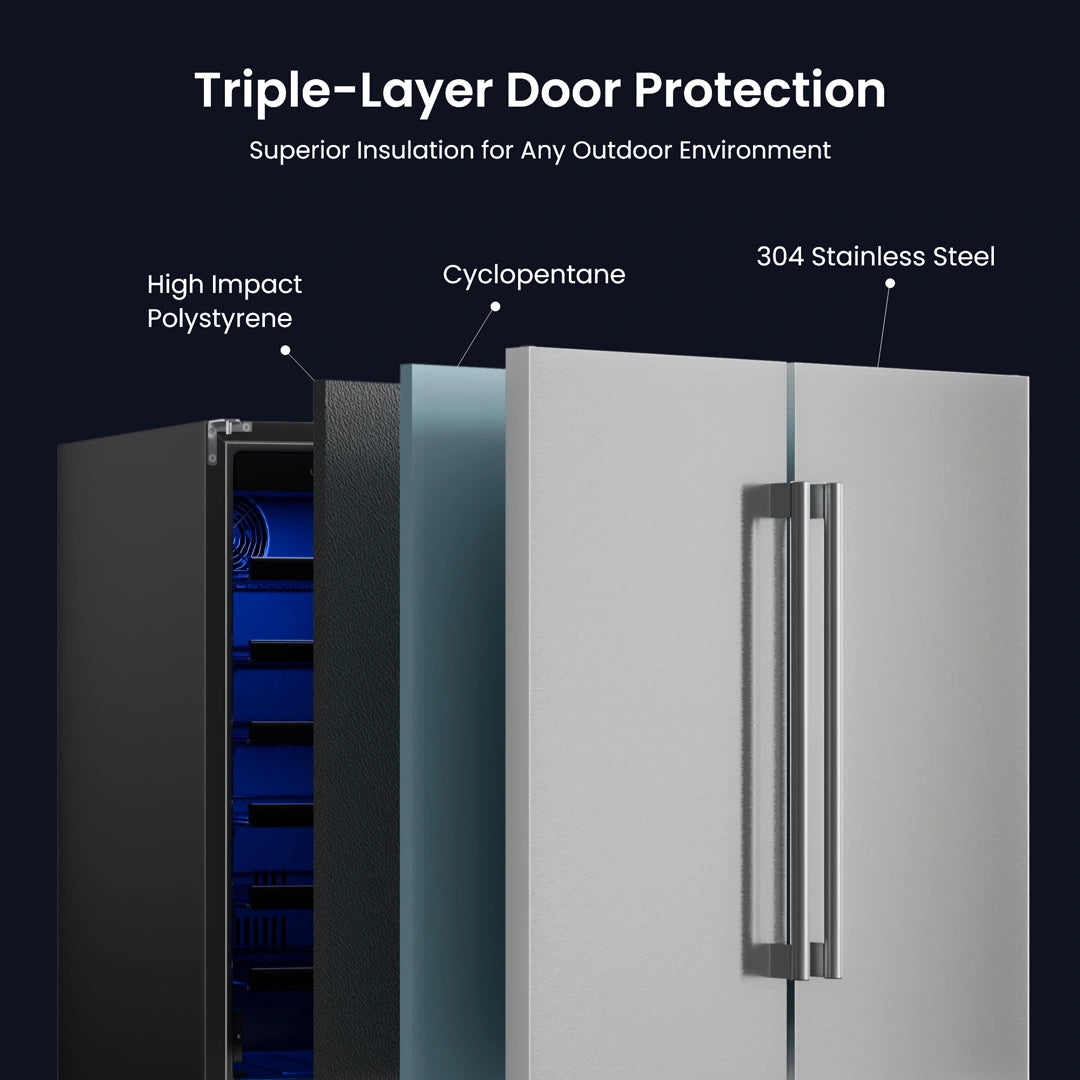 Yeego 30'' Outdoor Wine Beverage Fridge, 80 Cans 33 Bottles