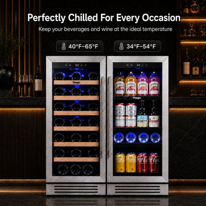 Yeego 30" Wine Beverage Fridge Dual Zone 2 Sets