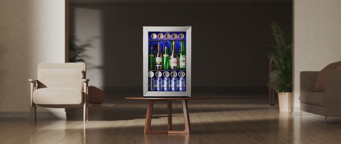 Load video: yeego beverage fridge define your new kitchen style.