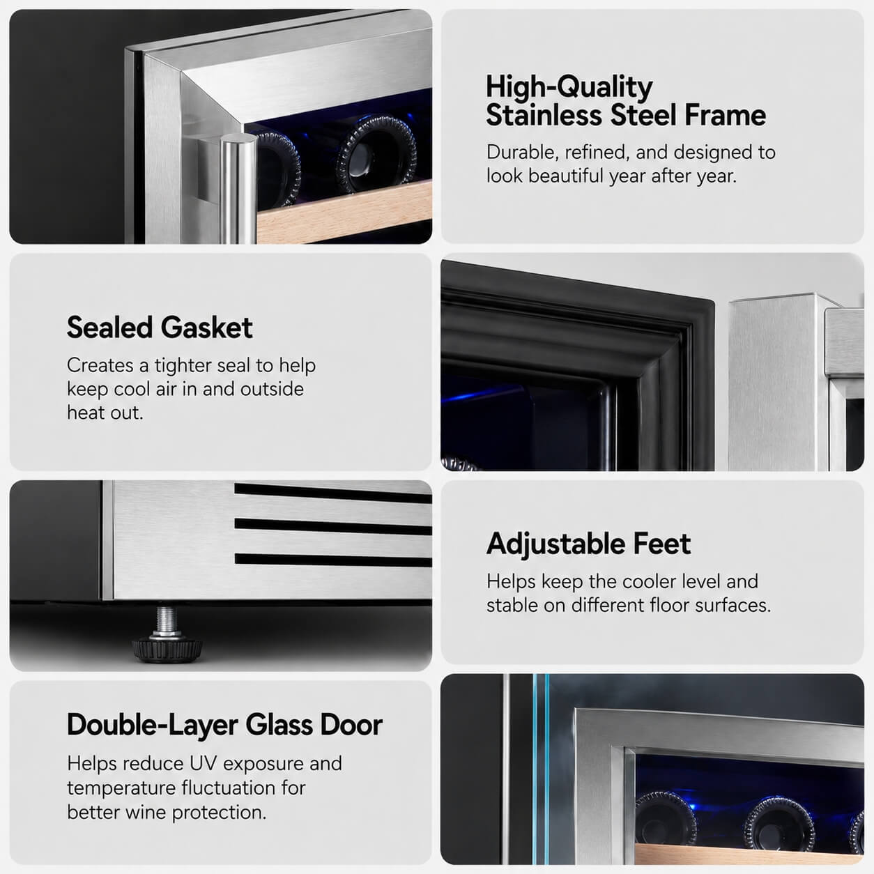 Yeego 15" Wine Fridge Dual Zone 28 Bottles