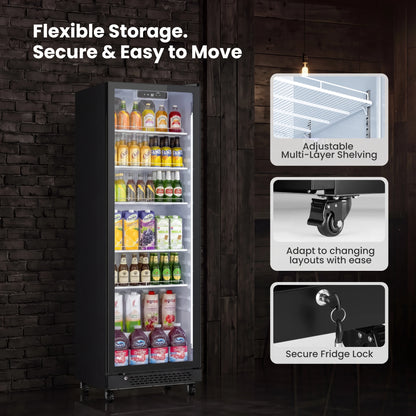 Adjustable shelves and lockable door design