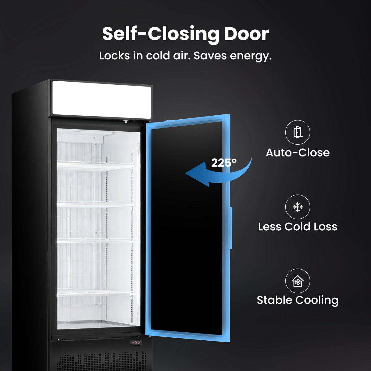 Yeego 18.9 Cu. Ft. Single-Door Commercial Glass Freezer