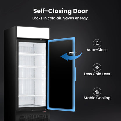 Yeego 18.9 Cu. Ft. Single-Door Commercial Glass Freezer