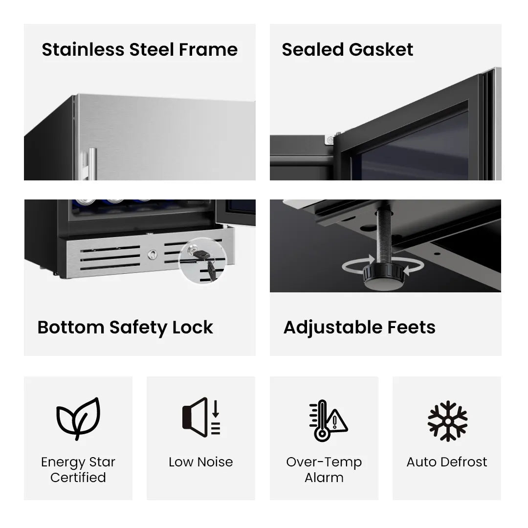 Yeego outdoor fridge compressor and lock detail