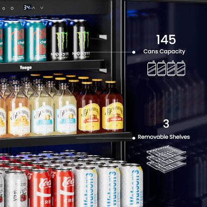 Yeego 24'' Outdoor Beverage Fridge, 140 Cans
