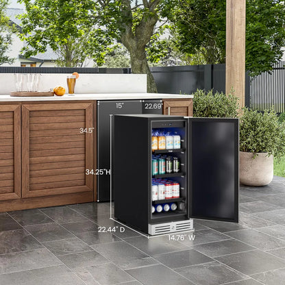 Yeego 15'' Outdoor Beverage Fridge, 80 Cans