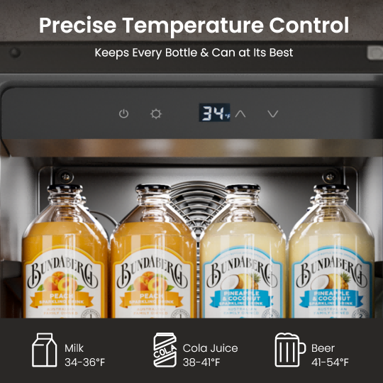 Small beverage cooler with precise temperature control to keep drinks perfectly chilled