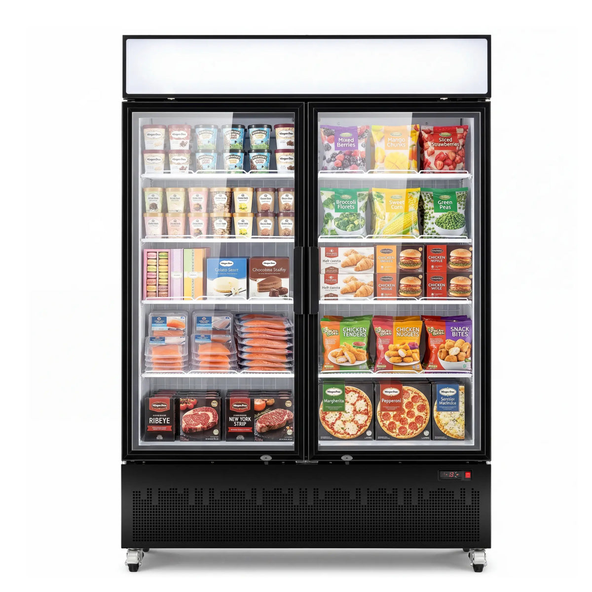 Yeego 41.9 Cu. Ft. 2-Door Commercial Display Freezer
