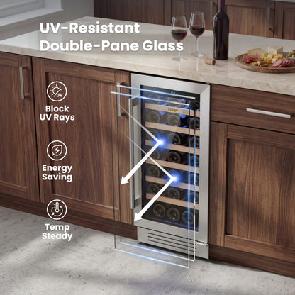 Yeego 15" Wine Fridge 33 Bottles,Budget-Friendly Wine Fridges