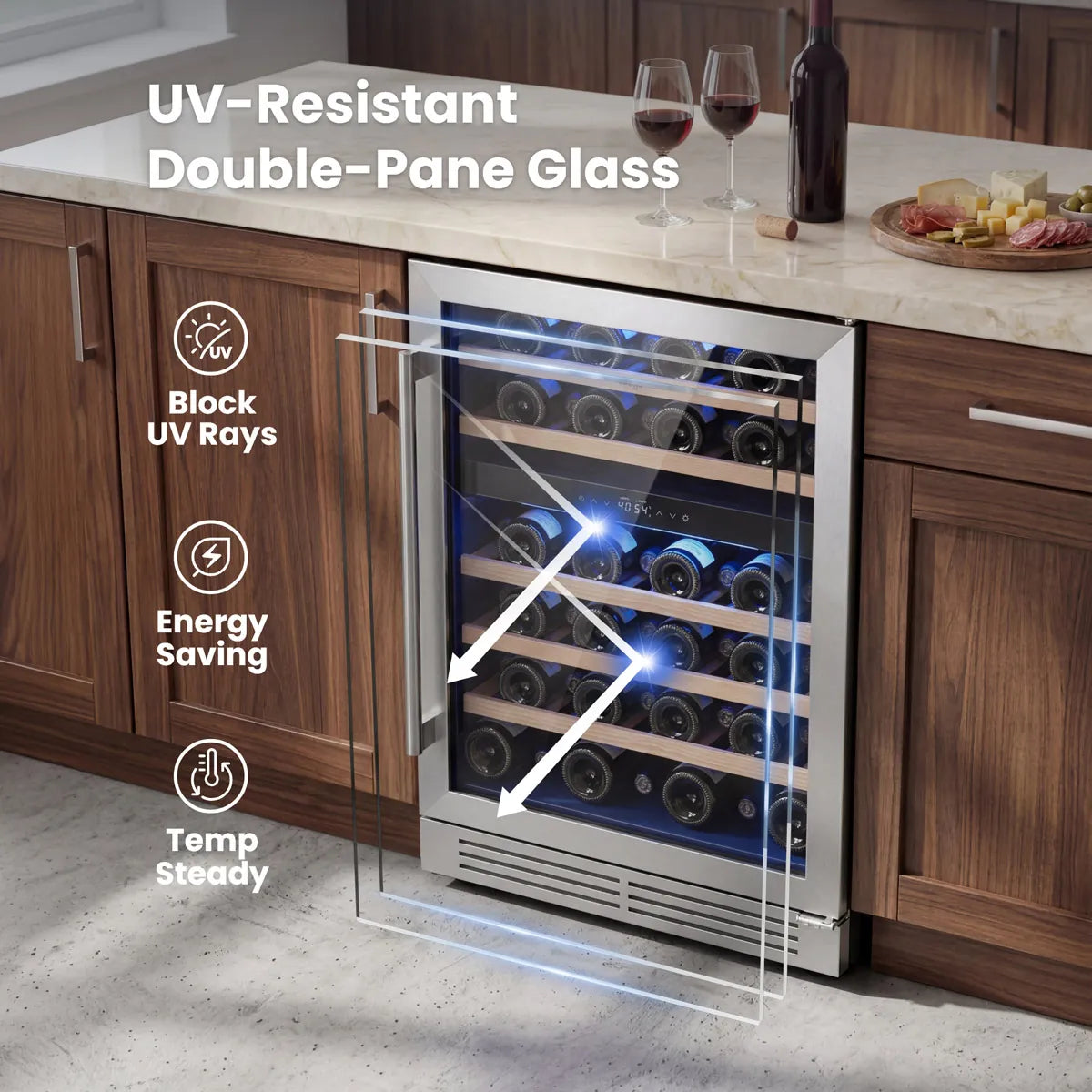 Yeego 24" Wine Fridge Dual Zone 52 Bottles
