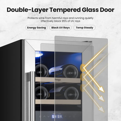 Yeego 12" Wine Fridge Dual Zone 17 Bottles - Yeego Life