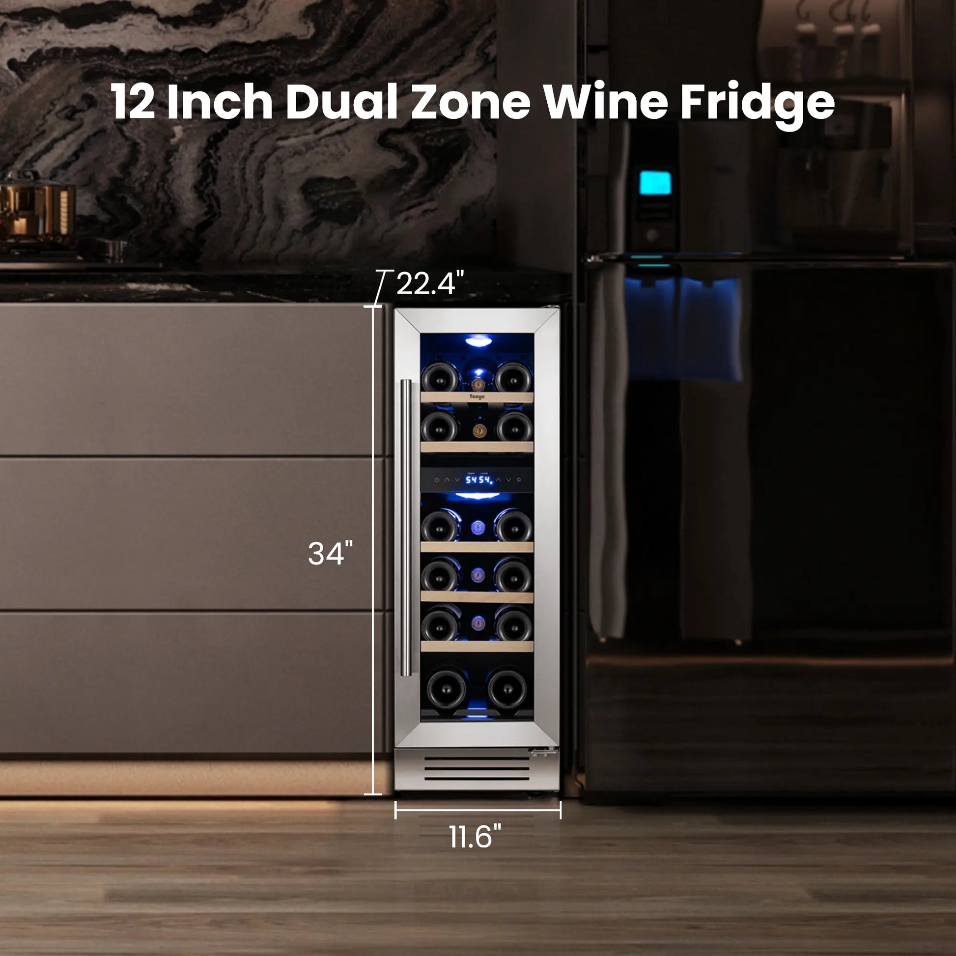 Yeego 12" Wine Fridge Dual Zone 17 Bottles - Yeego Life