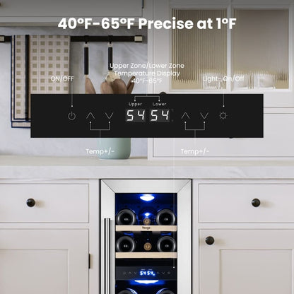 Yeego 12" Wine Fridge Dual Zone 17 Bottles - Yeego Life