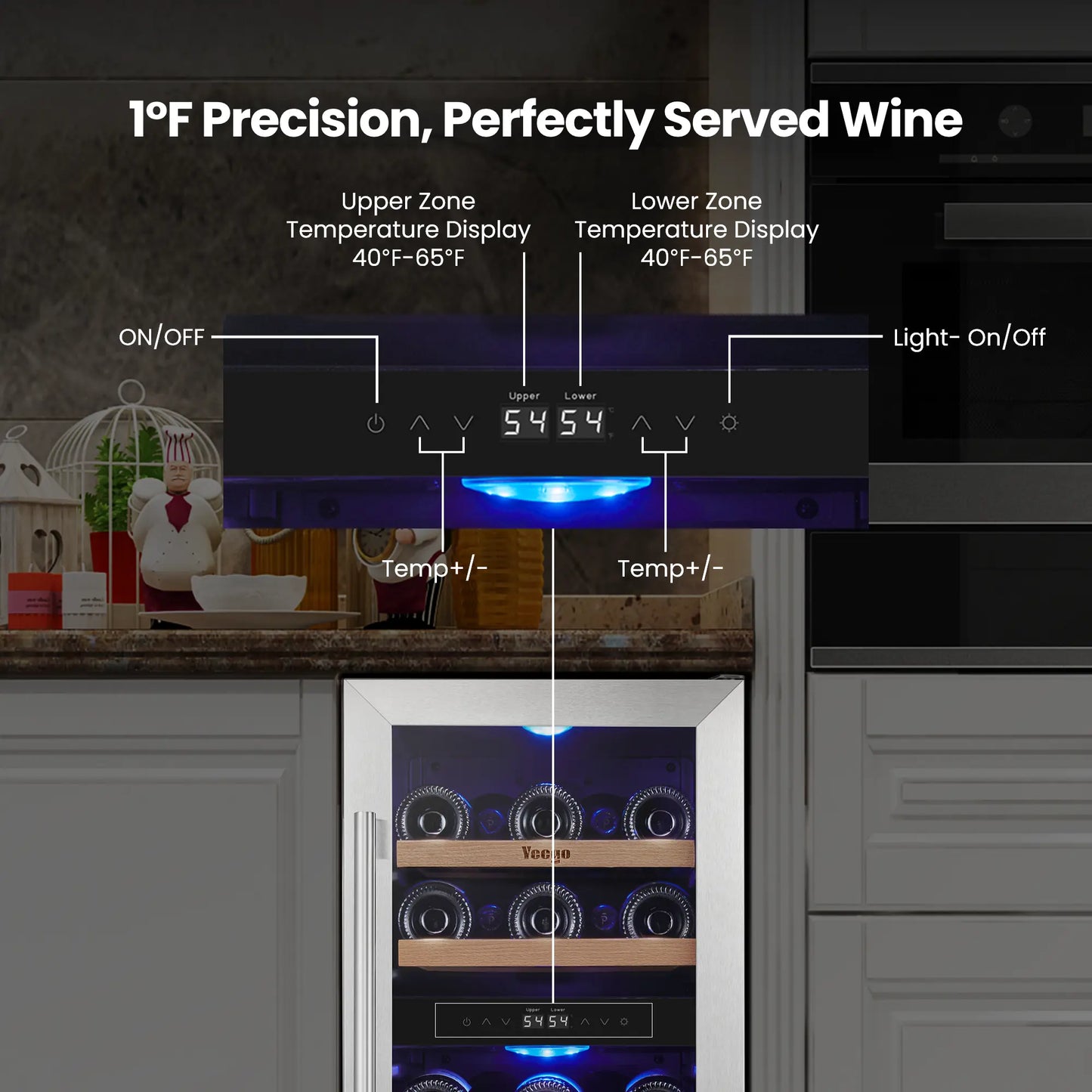 15 Inch Wide 28 Bottles Dual Zone Narrow Small Wine Fridge, Under Counter, Built-In or Freestanding - Yeego Life
