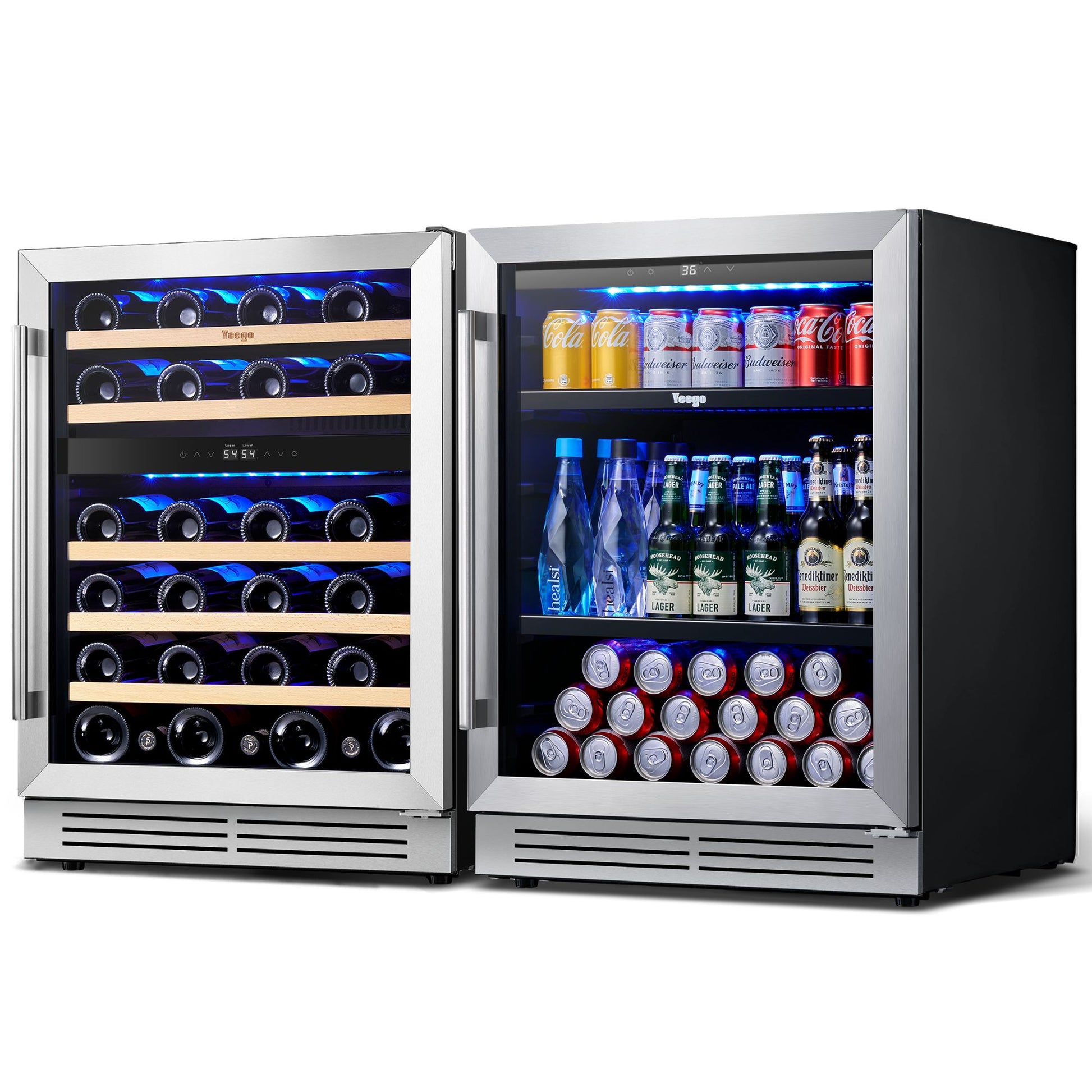 Yeego 48" Wine Beverage Fridge Combo Triple Zone - Yeego Life