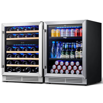 Yeego 48" Wine Beverage Fridge Combo Triple Zone - Yeego Life