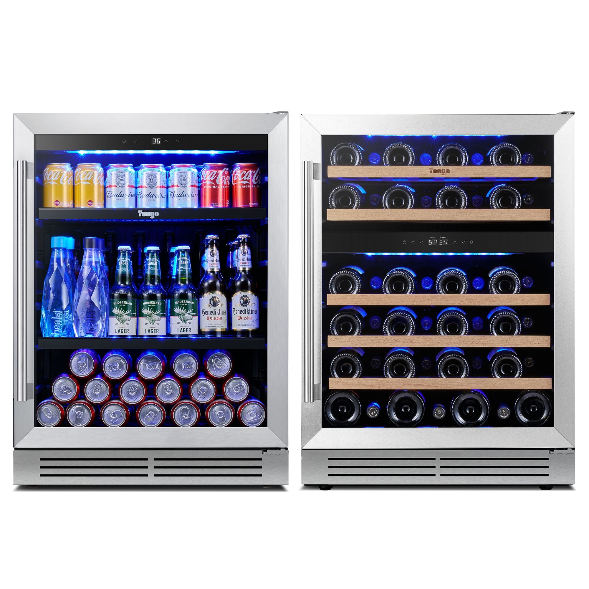 48-Inch Wine & Beverage Fridge Combo with Dual Zone Cooling