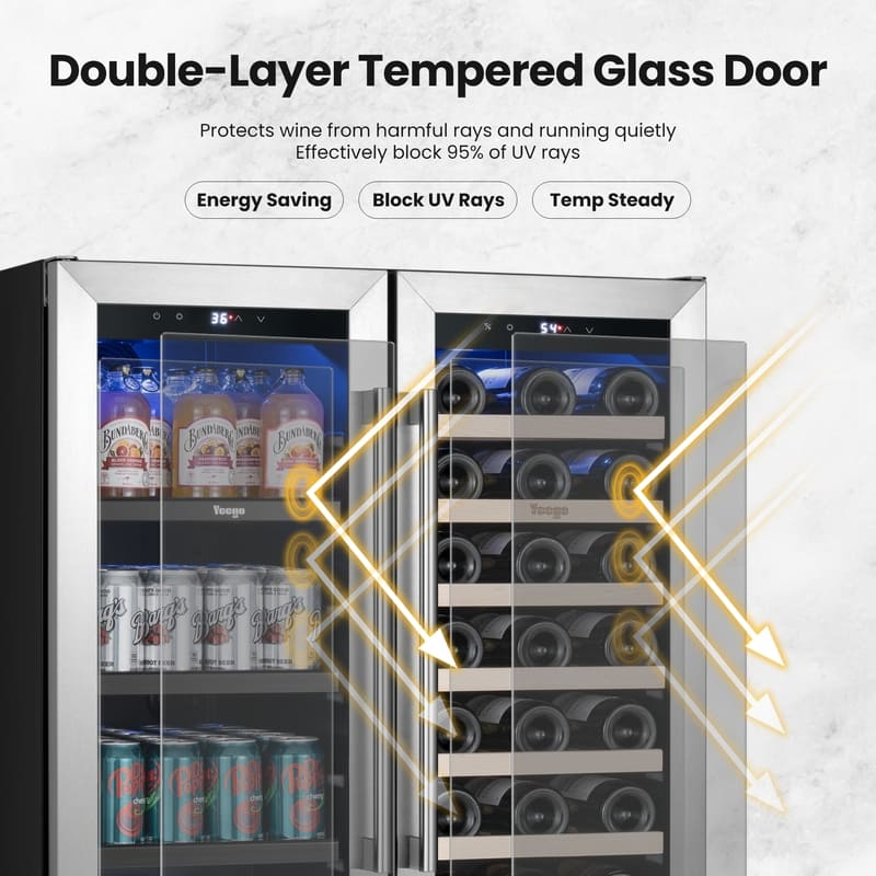 Yeego 30” French Door Wine Beverage Fridge - Yeego Life