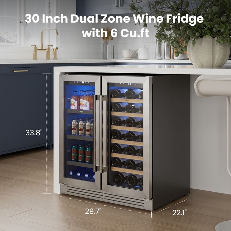 Yeego 30” French Door Wine Beverage Fridge - Yeego Life