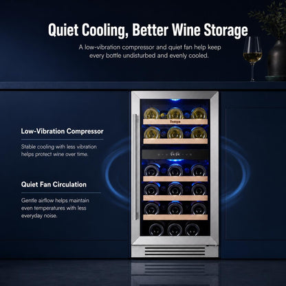 Yeego 15" Wine Fridge Dual Zone 28 Bottles