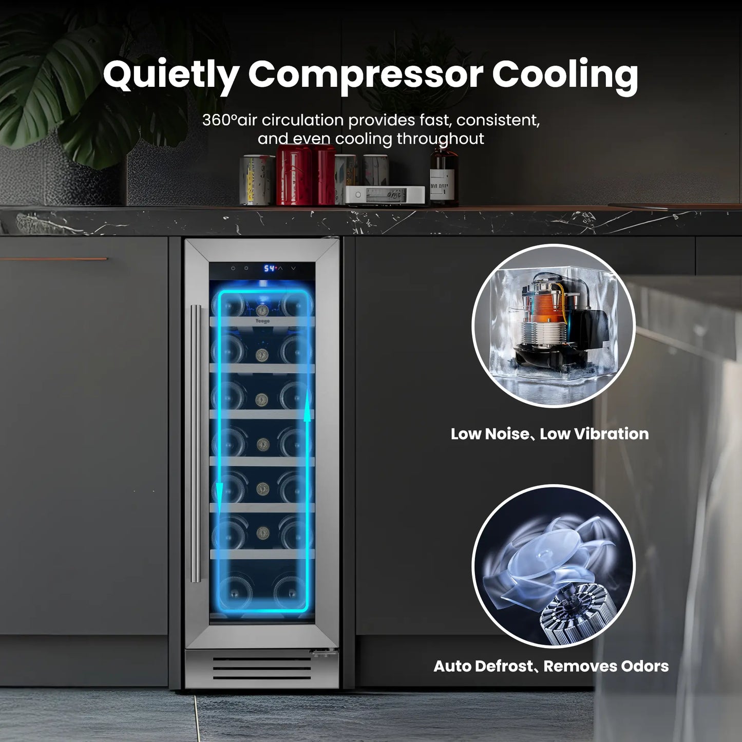 Yeego 12" Wine Fridge 23 Bottles - Yeego Life