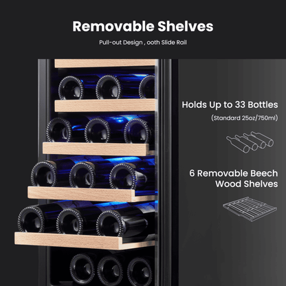 ws15 holds up to 33 bottles of red wine