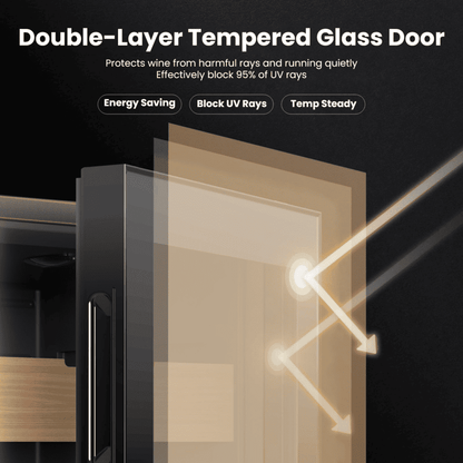 Double-layered toughened glass door effectively blocks 95% of UV rays