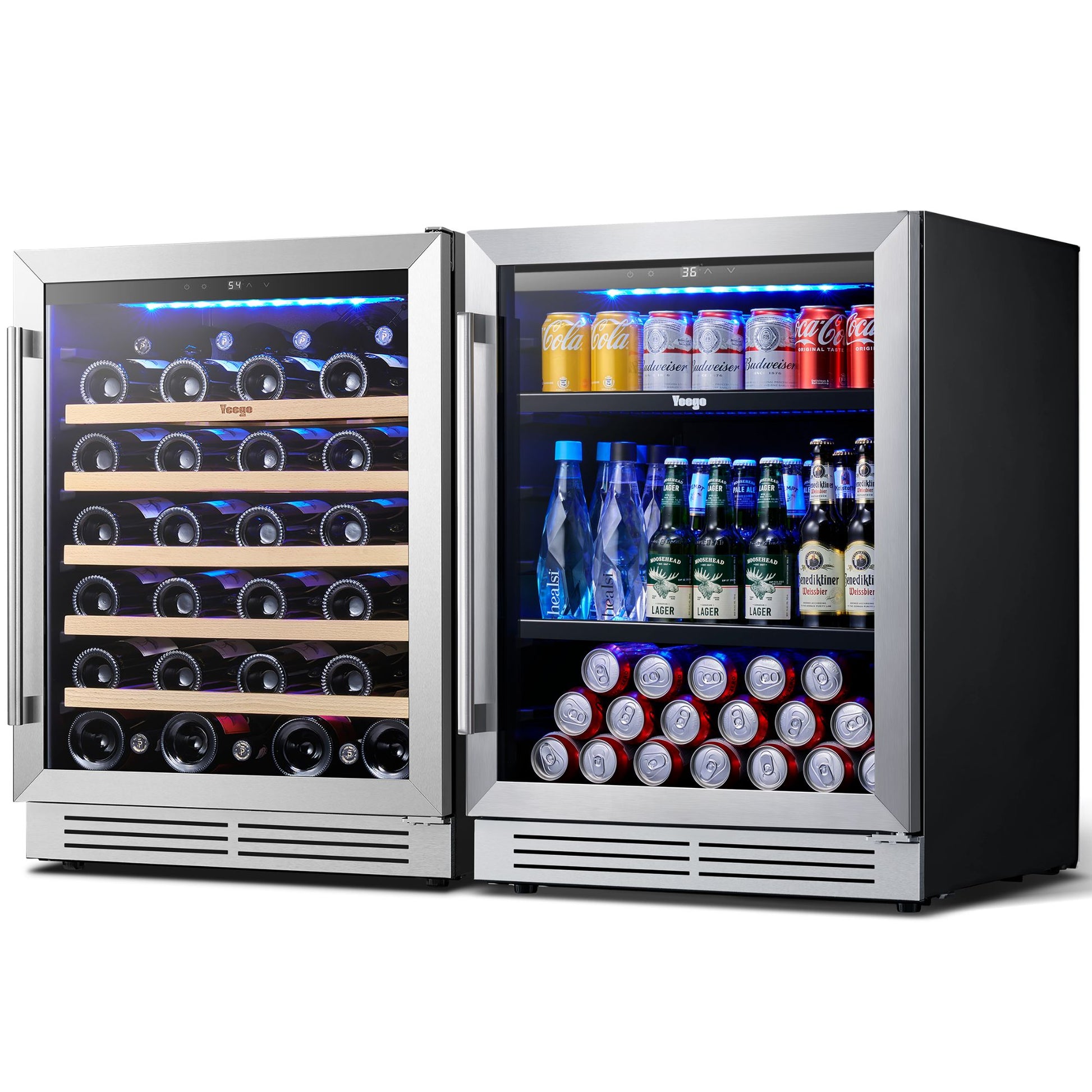 Yeego 48" Wine Beverage Fridge Dual Zone 2 Sets - Yeego Life