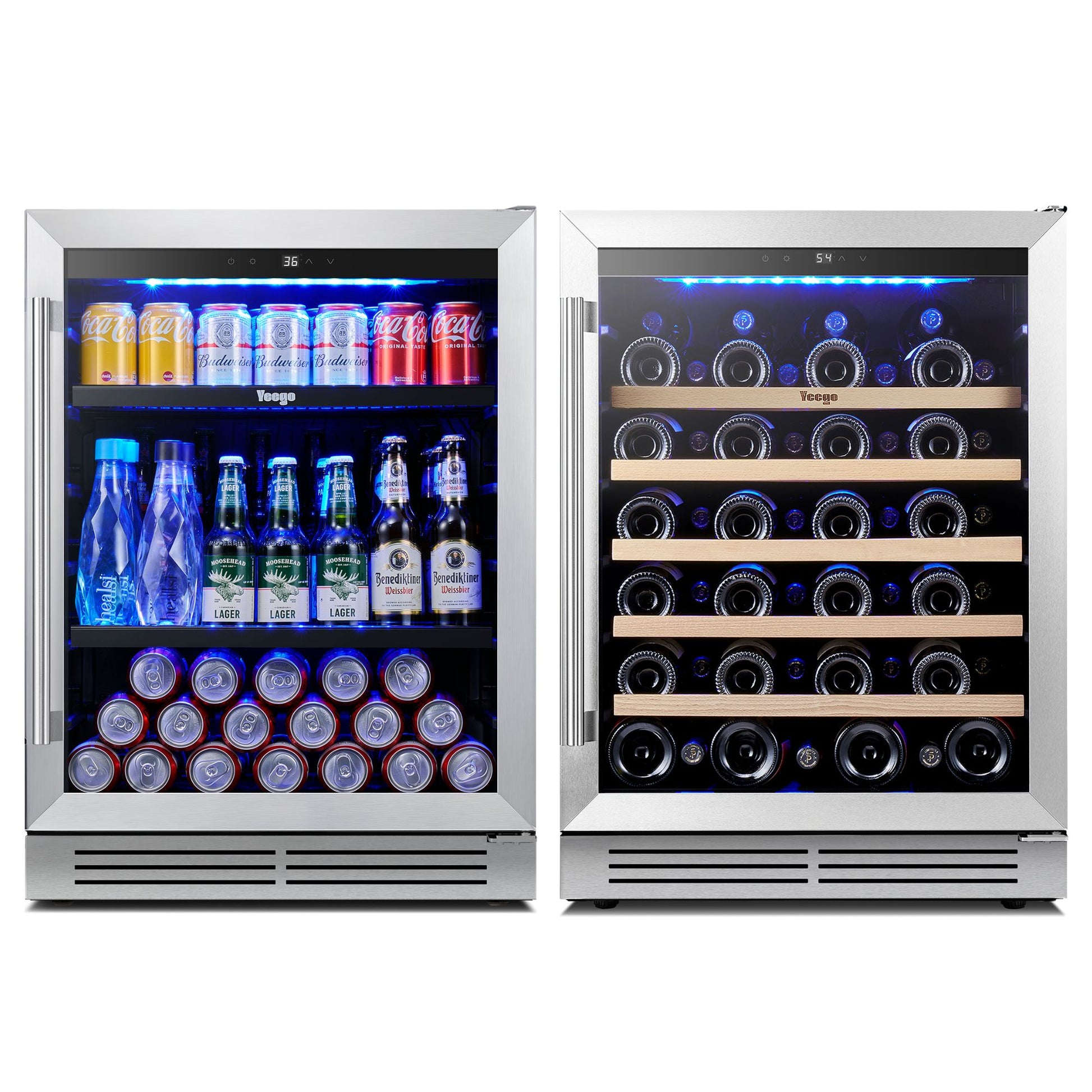 Yeego 48" Wine Beverage Fridge Dual Zone 2 Sets - Yeego Life