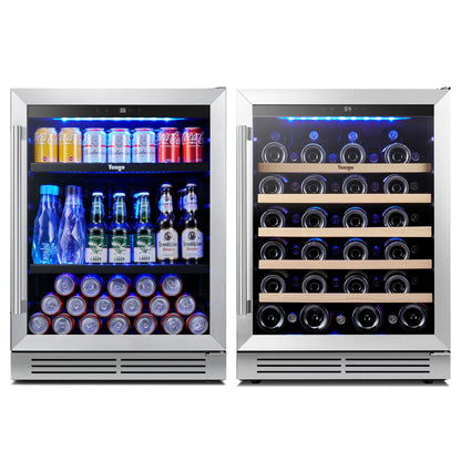 Yeego 48" Wine Beverage Fridge Dual Zone 2 Sets - Yeego Life