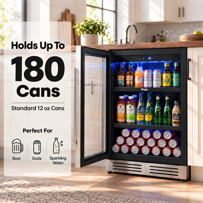 Yeego 24" Beverage Cooler 180 Cans