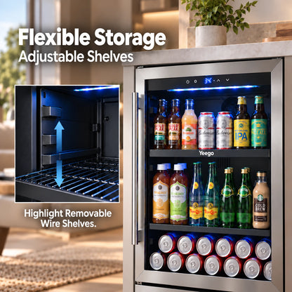 Yeego 24" Beverage Cooler 180 Cans
