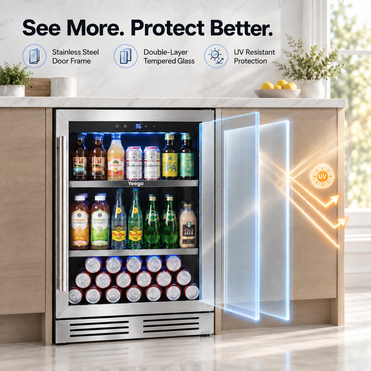 Yeego 24" Beverage Cooler 180 Cans