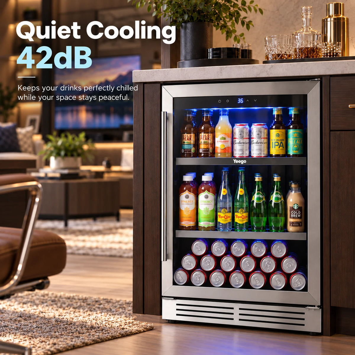 Yeego 24" Beverage Cooler 180 Cans