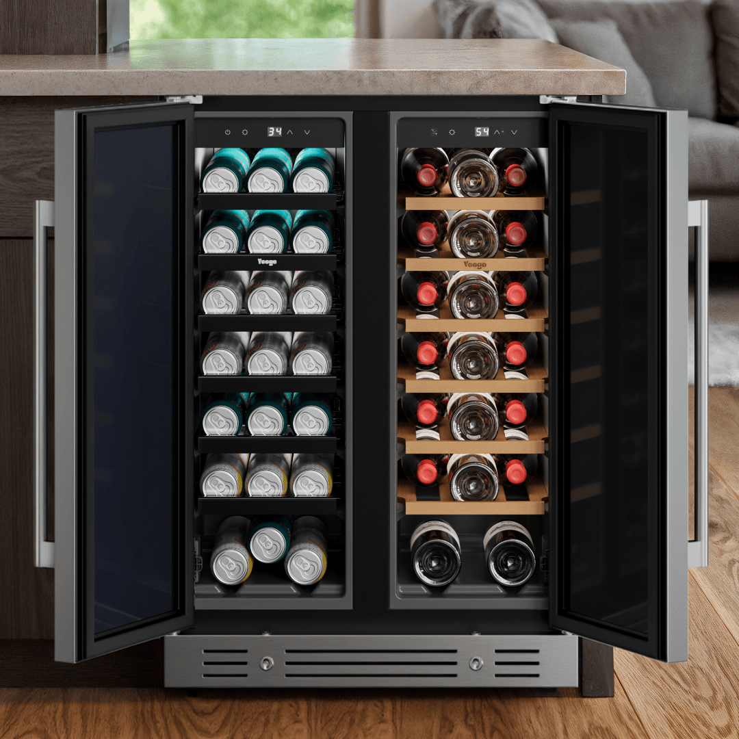 Yeego 24'' Outdoor Wine Beverage Fridge, 60 Cans 20 Bottles
