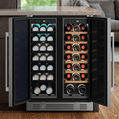 Yeego 24'' Outdoor Wine Beverage Fridge, 60 Cans 20 Bottles